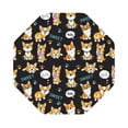 thumbnail image 1 of Pofeuu Cute Dogs Corgi Print Leather Coasters Set of 6, Round Cups Mugs Mat Pad for Home Kitchen Heat Resistant Drink Coasters,Octagon, 1 of 7
