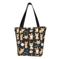 thumbnail image 1 of Pofeuu Cute Dogs Corgi Print Women Fashion Shoulder Handbags Top Handle Satchel Bags Tote Shoulder Shopping Bag Stylish Canvas Tote Bag, 1 of 6