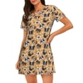 thumbnail image 1 of Pofeuu Cute Dogs Head Print Women's Loose Fit Short Sleeve Nightgown, Comfortable Sleep Dress for Women, Casual Lounge Sleepwear, Soft Cotton Sleep Dress, 1 of 6