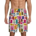 thumbnail image 1 of Pofeuu Cute Doodles Print Men's Soft Woven Elastic Waistband Sleep Pajama Short-XX-Large, 1 of 6
