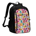 thumbnail image 1 of Pofeuu Cute Doodles Print Storage Laptop Backpack with USB Charging Port[Water Resistant] College Computer Bookbag Fits, 1 of 7