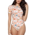 thumbnail image 1 of Pofeuu Cute Ducks In Hats Print Short Sleeve Body Suits Women Round Neck Bodysuits for Women Onesie Adult Set Body Suit-Medium, 1 of 7
