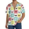 thumbnail image 1 of Pofeuu Cute French Bulldog Print Mens Casual Short Sleeve Shirts Beach Summer Spread Collar Pocket Tops Men's Casual Short-sleeved Shirt-3X-Large, 1 of 5