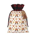 thumbnail image 1 of Pofeuu Cute Gnomes In Red Truck Print Burlap Bags with Drawstrings Drawstring Gift Bags Pouch Bag for Thankgiving Birthday Party Gift Wrapping Treats and Party Favors-Black, 1 of 8
