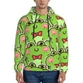 thumbnail image 1 of Pofeuu Cute Green Frog Print Mens Casual Hooded Collar Drawstring Hoodies Pullover Sweatshirts Casual Long Sleeve Shirts-3X-Large, 1 of 7