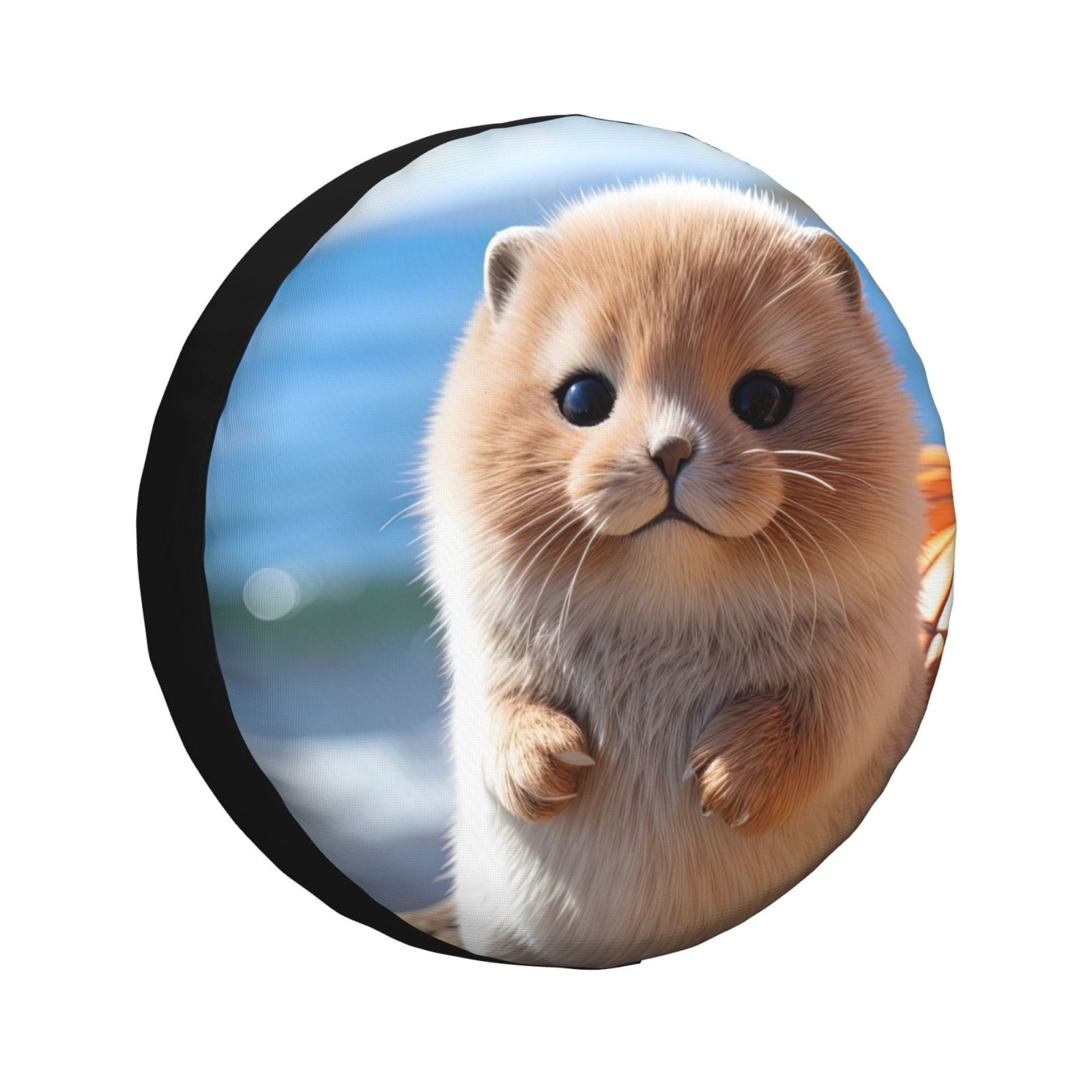 Pofeuu Cute Guinea Pig Sea Print Spare Tire Wheel Cover for Car Truck