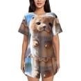 thumbnail image 1 of Pofeuu Cute Guinea Pig Sea Print Women's Pajama Set Short/Shorts Soft Button PJs Elastic Drawstring Waist Sleepwear-XX-Large, 1 of 6