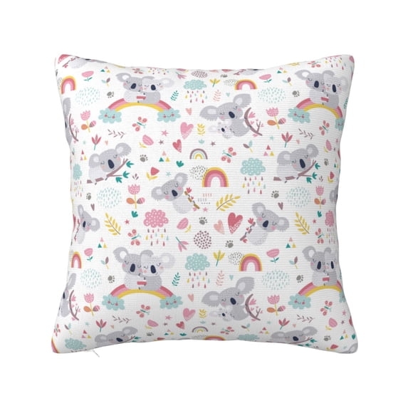 Pofeuu Cute Koala Print Double-sided plush pillowcase Square Throw Pillow Covers Pillows Cover for Living Room Bedroom Sofa Couch Cushion Cover(No pillow core)-18"x18"