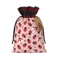 thumbnail image 1 of Pofeuu Cute Ladybugs 1 Print Burlap Bags with Drawstrings Drawstring Gift Bags Pouch Bag for Thankgiving Birthday Party Gift Wrapping Treats and Party Favors-Black, 1 of 8