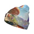 thumbnail image 1 of Pofeuu Cute Mushroom Town Print Beanie Hat for Men Women Knit Winter Hat Warm Cuffed Skull Beanie Slouchy Soft Unisex, 1 of 6