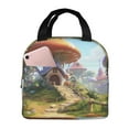 thumbnail image 1 of Pofeuu Cute Mushroom Town Print Lunch Bag Lunch Box Large Capacity Insulated Lunch Bag for Adult, Leakproof Reusable Lunch Tote Bags for Work, 1 of 5