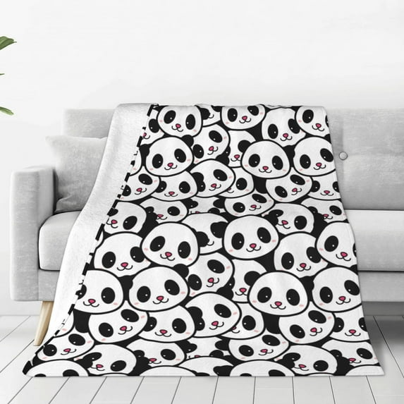 Pofeuu Cute Panda Face Print Ultra-Soft Micro Fleece Blanket,for Bed Or Sofa,All Season Throw Blankets Flannel Blanket-40"x30"
