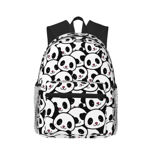 Cute Panda Print Laptop Backpack Travel Canvas Backpack for School Lightweight and Comfortable Backpack College Backpack Schoolbag
