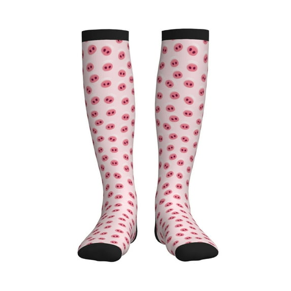 Pofeuu Cute Pig Nose Print Compression Socks for Women & Men Circulation - Best Support for Nurses,Running,Athletic,Sports