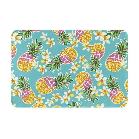 Pofeuu Cute Pineapples Print Flannel Doormats Rug16"x24"Rug Washable Doormats Indoor Outdoor Rugs for Layered Front Door Mats, Porch, Kitchen, Entryway