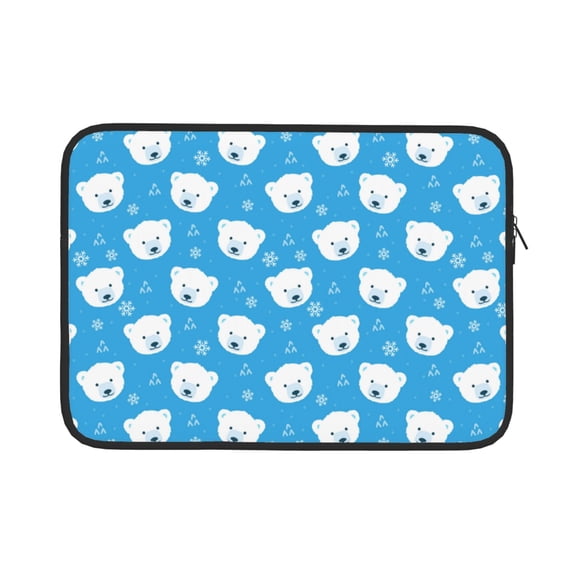 Pofeuu Cute Polar Bear Print Laptop Carrying Case,13-15-Inch Laptop and Tablet, Sleek Design, Durable and Water-Repellent Fabric, Business Casual or School-13 inch