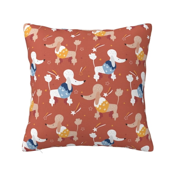 Pofeuu Cute Poodle Dog Print Double-sided plush pillowcase Square Throw Pillow Covers Pillows Cover for Living Room Bedroom Sofa Couch Cushion Cover(No pillow core)-20"x20"