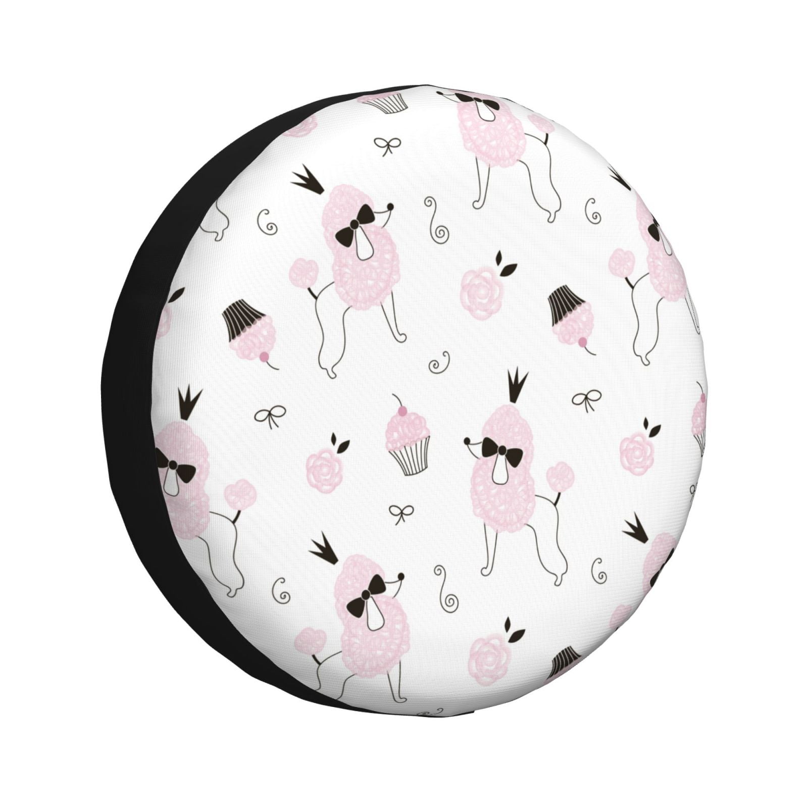 Pofeuu Cute Poodle Dog Print Spare Tire Wheel Cover for Car Truck SUV