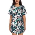 thumbnail image 1 of Pofeuu Cute Poodle Dog Print Women's Pajama Set Short/Shorts Soft Button PJs Elastic Drawstring Waist Sleepwear-4X-Large, 1 of 6