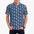 thumbnail image 1 of Pofeuu Cute Popcorn Print Men's Loose Fit Midweight Short-Sleeve Pocket Polo-Small, 1 of 6