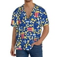 thumbnail image 1 of Pofeuu Cute Popcorn Print Mens Casual Short Sleeve Shirts Beach Summer Spread Collar Pocket Tops Men's Casual Short-sleeved Shirt-Medium, 1 of 5