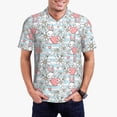 thumbnail image 1 of Pofeuu Cute Rabbit And Heart Print Men's Loose Fit Midweight Short-Sleeve Pocket Polo-Medium, 1 of 6