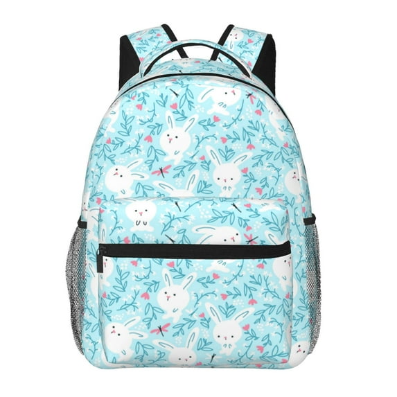 Pofeuu Cute Rabbit Print Backpack for Men and Women - Basic Bookbag Casual Daypack Backpacks for College Work Travel-One Size