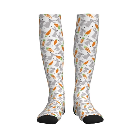 Pofeuu Cute Rabbit Print Compression Socks for Women & Men Circulation - Best Support for Nurses,Running,Athletic,Sports