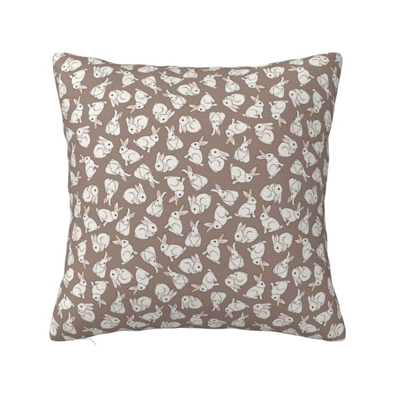 Pofeuu Cute Rabbit Print Double-sided plush pillowcase Square Throw Pillow Covers Pillows Cover for Living Room Bedroom Sofa Couch Cushion Cover(No pillow core)-26"x26"