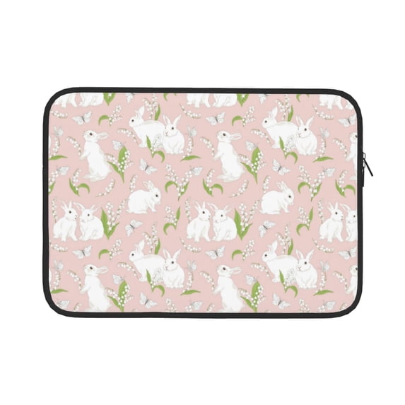 Pofeuu Cute Rabbit Print Laptop Carrying Case,13-15-Inch Laptop and Tablet, Sleek Design, Durable and Water-Repellent Fabric, Business Casual or School-15 inch