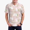 thumbnail image 1 of Pofeuu Cute Rabbit Print Men's Loose Fit Midweight Short-Sleeve Pocket Polo-XX-Large, 1 of 6