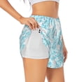 thumbnail image 1 of Pofeuu Cute Rabbit Print Women's Athletic Shorts Running Workout Shorts Tummy Control Quick Dry Gym Shorts with Pockets Double layer sports shorts-Large, 1 of 7