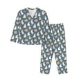 thumbnail image 1 of Pofeuu Cute Rabbit Print Womens Pajamas Set Long Sleeve Sleepwear Button Down Nightwear Soft Pj Lounge Sets Button Down Pajamas Women-Small, 1 of 7