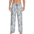 thumbnail image 1 of Pofeuu Cute Snowflake Dachshund Print Men's Pajama Pants, Soft Lounge Pajama Pants with big pockets for Men Plaid Pj Bottoms-Large, 1 of 6