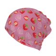 thumbnail image 1 of Pofeuu Cute Strawberry Print Multifunction Beanie Hat for Men Women Fashion Scarf Soft Stretch Skull Cap, 1 of 8