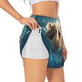 thumbnail image 1 of Pofeuu Cute Swimming Guinea Pig Print Women's Athletic Shorts Running Workout Shorts Tummy Control Quick Dry Gym Shorts with Pockets Double layer sports shorts-XX-Large, 1 of 7