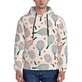 thumbnail image 1 of Pofeuu Cute Tennis Racket Print Mens Casual Hooded Collar Drawstring Hoodies Pullover Sweatshirts Casual Long Sleeve Shirts-Large, 1 of 7