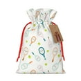 thumbnail image 1 of Pofeuu Cute Tennis Rackets Print Burlap Bags with Drawstrings Drawstring Gift Bags Pouch Bag for Thankgiving Birthday Party Gift Wrapping Treats and Party Favors-Small, 1 of 9