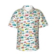 thumbnail image 1 of Pofeuu Cute Transport Print Hawaiian Shirt for Men Sleeves Casual Button Down Summer Beach Dress Shirts T-Shirts,Medium, 1 of 1