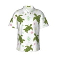 thumbnail image 1 of Pofeuu Cute Turtle Print Hawaiian Shirt for Men Sleeves Casual Button Down Summer Beach Dress Shirts T-Shirts,Large, 1 of 7