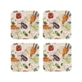 thumbnail image 1 of Pofeuu Cute Vegetables Print Coasters for Drinks, 4Pack PU Leather Coasters, Bar Drink Coasters for Tabletop Protection, Furniture from Damage-Square, 1 of 6
