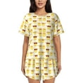 thumbnail image 1 of Pofeuu Cute Yellow Duck Print Women's Pajama Set Short/Shorts Soft Button PJs Elastic Drawstring Waist Sleepwear-Small, 1 of 6