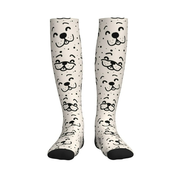Pofeuu DOGS FACE Print Compression Socks for Women & Men Circulation - Best Support for Nurses,Running,Athletic,Sports