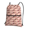 thumbnail image 1 of Pofeuu Dachshund Couple Print Drawstring Backpack Water Resistant String Bag Sports Sackpack Gym Sack with Side Pocket for Men Women, 1 of 6