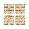 thumbnail image 1 of Pofeuu Dachshund Dog And Flower Print Coasters for Drinks, 4Pack PU Leather Coasters, Bar Drink Coasters for Tabletop Protection, Furniture from Damage-Square, 1 of 6
