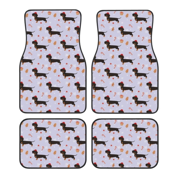 Pofeuu Dachshund Dog Print Car Foot Mat Set of 4 Pieces - All-Weather Full Set Floor Mats for Cars Trucks SUVs
