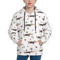 thumbnail image 1 of Pofeuu Dachshund Dog Print Kids Pullover Hoodies Warm Thick Hooded Sweatshirt with Packet for Boys Girls-Small, 1 of 6