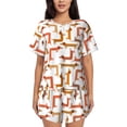 thumbnail image 1 of Pofeuu Dachshund Dog Print Women's Pajama Set Short/Shorts Soft Button PJs Elastic Drawstring Waist Sleepwear-3X-Large, 1 of 6