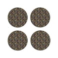 thumbnail image 1 of Pofeuu Daisies Flowers Print Coasters for Drinks, 4Pack PU Leather Coasters, Bar Drink Coasters for Tabletop Protection, Furniture from Damage-Round Shape, 1 of 6