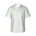 thumbnail image 1 of Pofeuu Daisies Flowers Print Hawaiian Shirt for Men Sleeves Casual Button Down Summer Beach Dress Shirts T-Shirts,3X-Large, 1 of 1